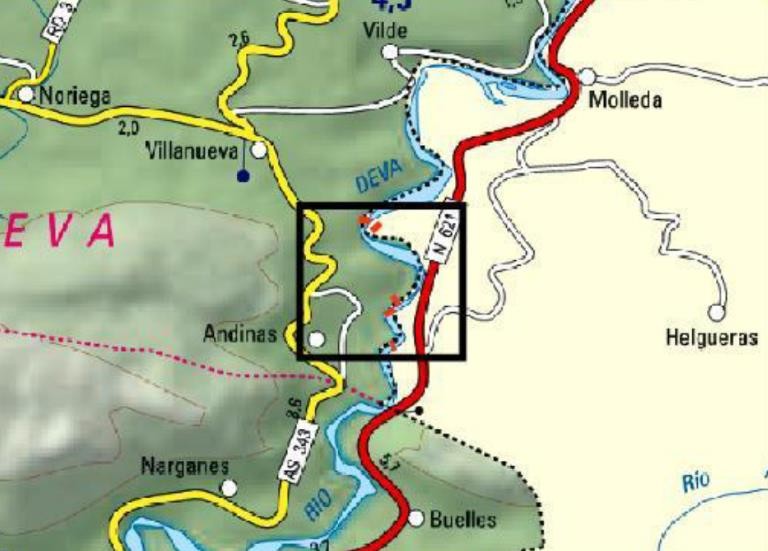 Imagen Localización de la actuación del río Deva en Ribadedeva