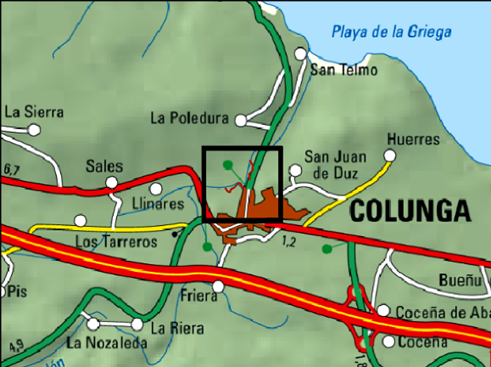 Imagen Localización de la actuación en el río Libardón en Colunga (rural)