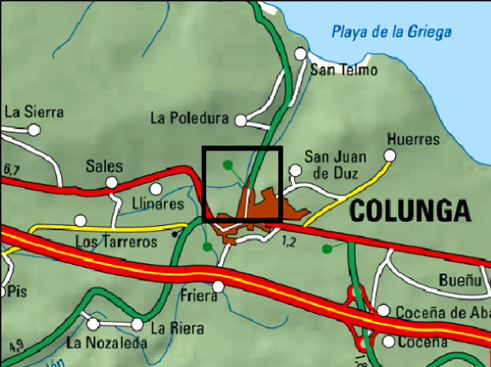 Imagen Localización de la actuación en el río Libardón en Colunga (urbana)