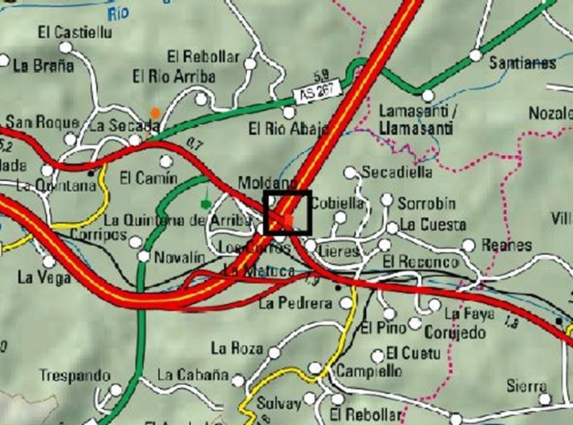 Imagen Localización de la actuación en el río Nora en Feleches (urbana)