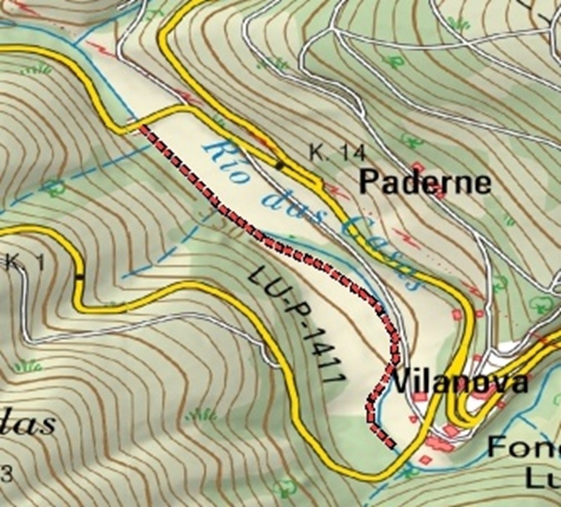 Imagen Localización de la actuación en el río Das Casas en Vilanova