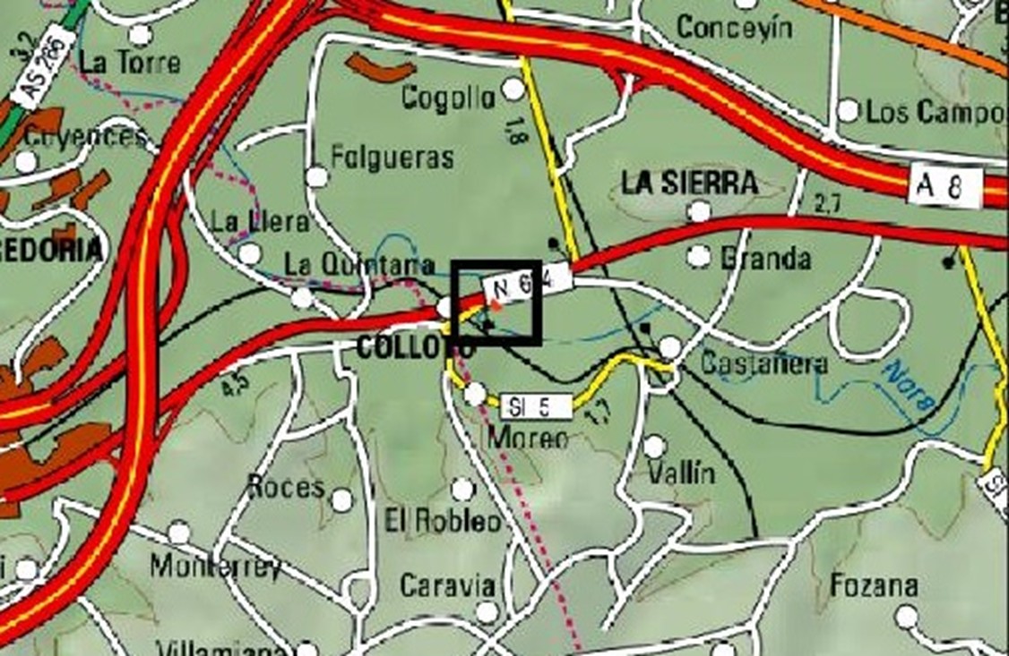 Imagen Localización de la actuación en el río Nora en Colloto