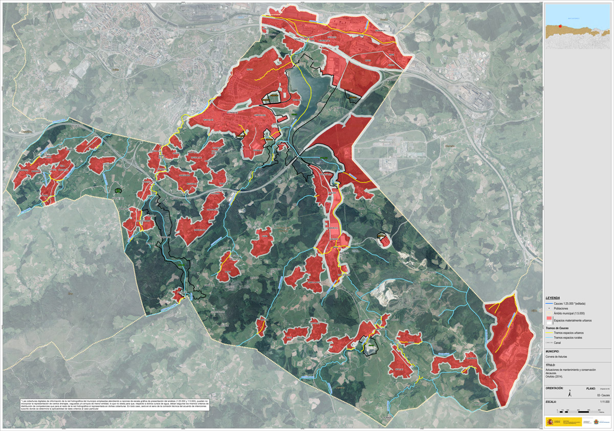 Imagen Delimitación de los tramos urbanos (competencia del Ayuntamiento) y rurales (de la Confederación Hidrográfica)