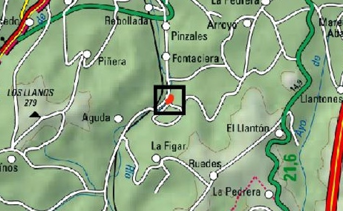 Imagen Localización de las actuaciones en el río Pinzales en Fontaciera