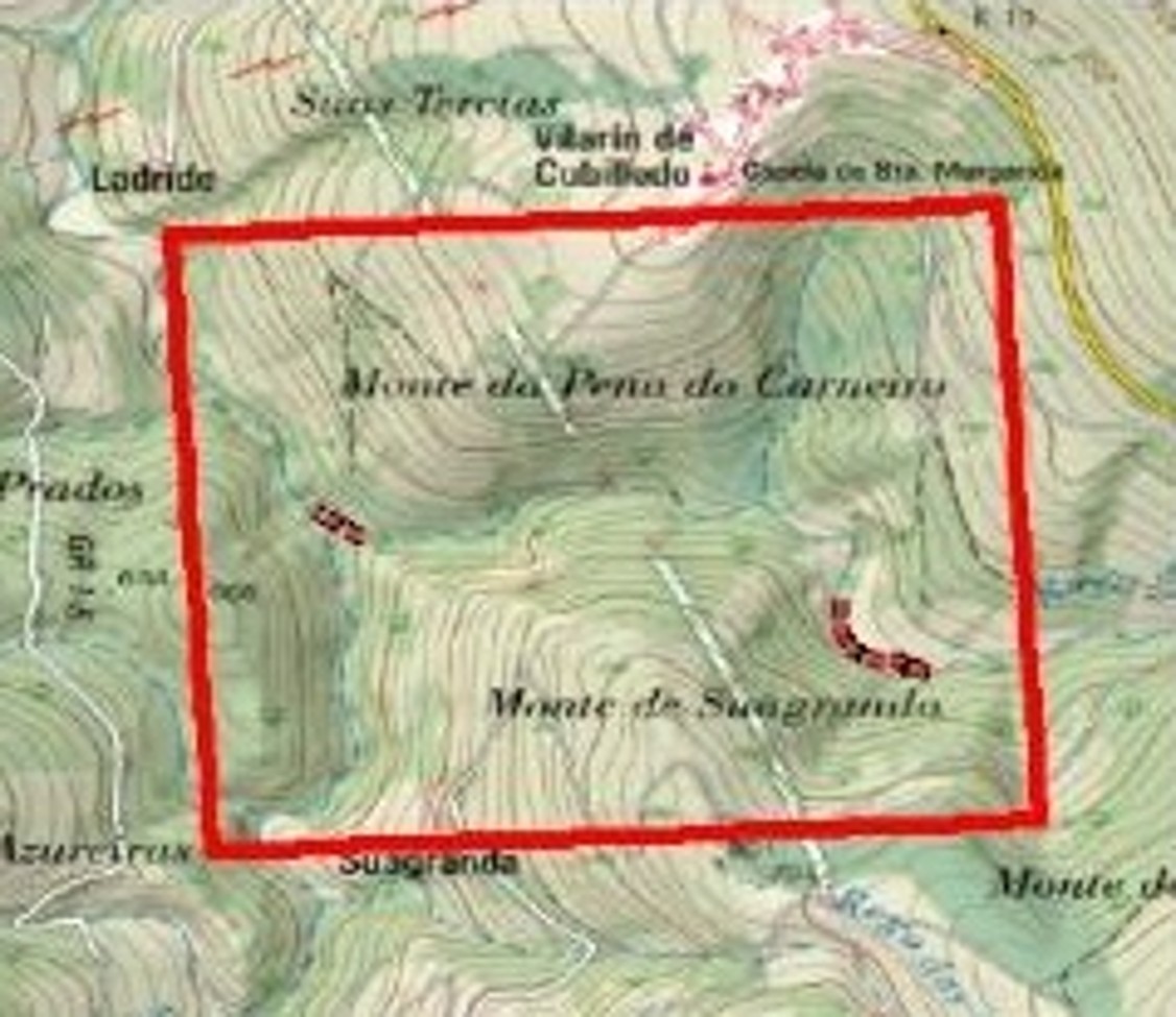 Imagen Localización de la actuación en el rego da Bouza en Vilarín de Cubilledo