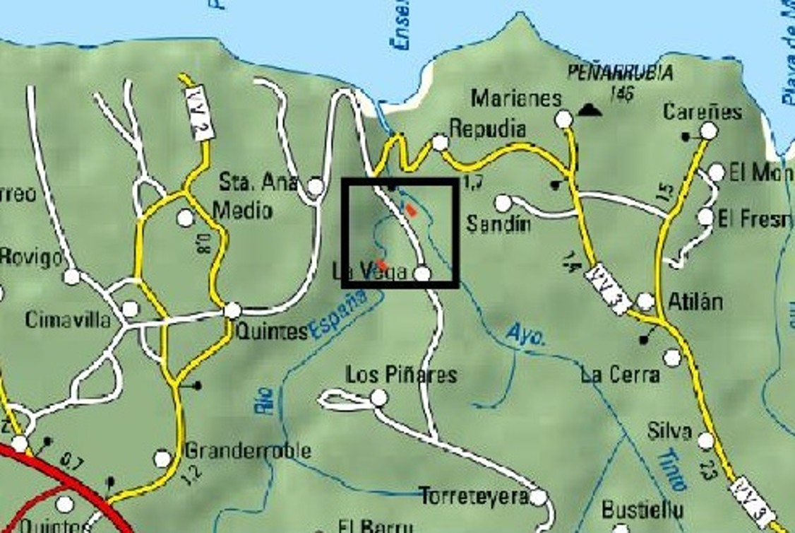 Imagen Localización de la actuación en el río España en La Vega