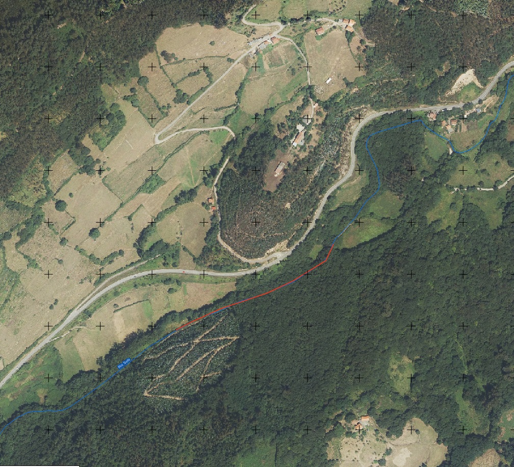 Localización de las actuaciones en el río Soto en las proximidades de la Hoya