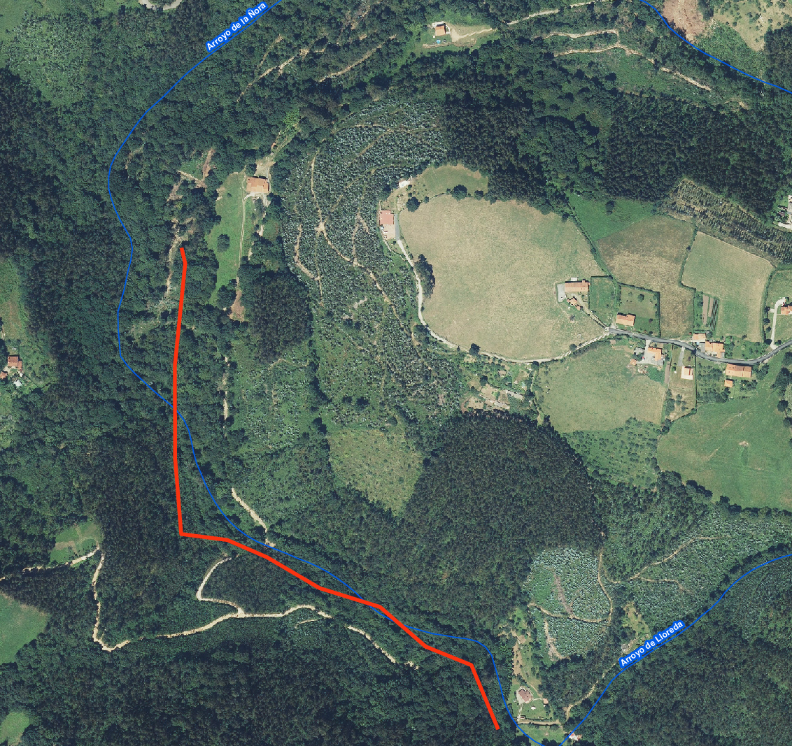 Imagen Localización de la actuación - río Ñora en Quintueles