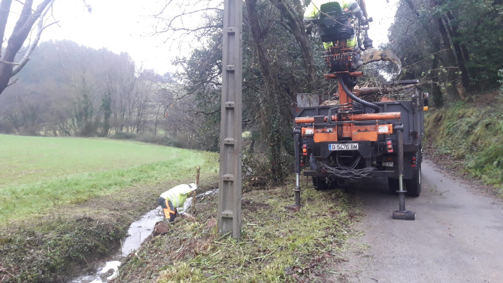 Imagen Operarios retirando madera
