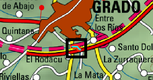Localización de la actuación en el río Moutas en El Rodaco