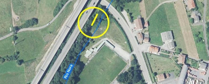 Imagen Localización de la actuación en el río Nora en Lieres