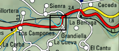 Imagen Localización de la actuación en el río Piloña en Grandiella