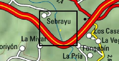 Imagen Localización de la actuación en el río Sebrayo en el azud de Sebrayo